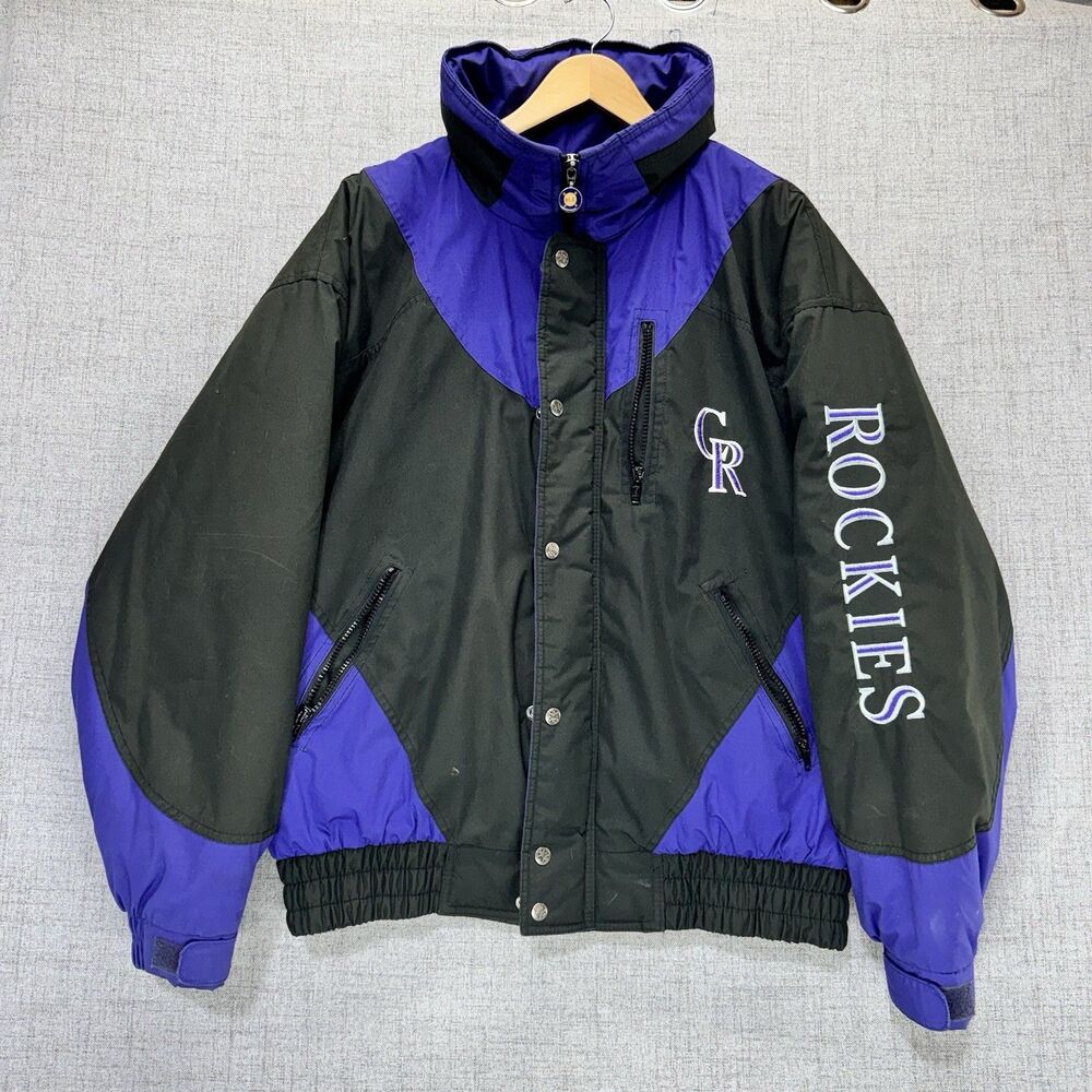 Vintage Colorado Rockies Jacket Men's Size XL Embroidered Puffer 90s